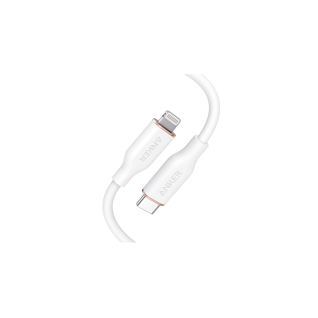 Anker PowerLine III Flow USB-C with Lightning Connector 6Ft - White Anker PowerLine III Flow USB-C with Lightning Connector 6Ft - White